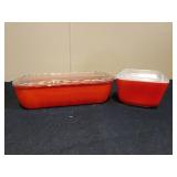 Vintage Jeanette Glass Red Refrigerator Dish