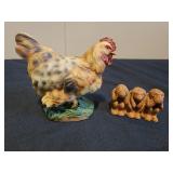 Rooster chicken decor, see hear speak no evil