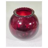 Anchor Hocking Royal Ruby Red Glass Ivy Ball