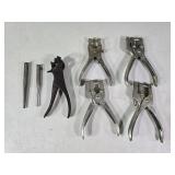 5 Hole Punch Pliers & 2 Center Punches in Swisher