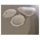 Vintage White milk glass trays