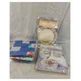 Cross stitch magazines and more and fabric pieces Cross stitch magazines and more and fabric pieces