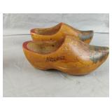Vintage Holland wood carved painted shoes Vintage Holland wood carved painted shoes