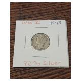 1943 mercury Dime  90% silver 1943 mercury Dime  90% silver