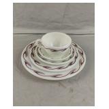 Vintage Corning Ruby Scroll 5 piece set Vintage Corning Ruby Scroll 5 piece set
