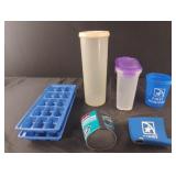 Snap-n-lock lid canister, ice trays, koozies and Snap-n-lock lid canister, ice trays, koozies and