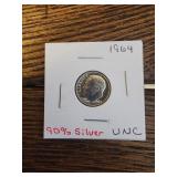 1964 Roosevelt dime, the last year dimes were 1964 Roosevelt dime, the last year dimes were