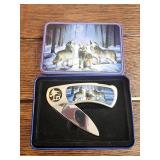Wolf collectible knife 3" blade, with tin Wolf collectible knife 3" blade, with tin