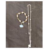 Silver and beaded necklace 10" and gold and Silver and beaded necklace 10" and gold and