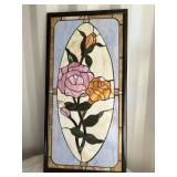 Stained Glass Rose Framed Piece - 40� Height x Stained Glass Rose Framed Piece - 40� Height x