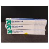 Aluminum foil. 3-30 ft rolls Aluminum foil. 3-30 ft rolls