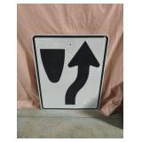 Merge right ahead metal road sign 24 x 30 Merge right ahead metal road sign 24 x 30