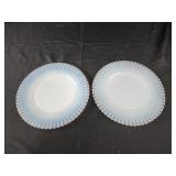 2 Macbeth Evans Monax White Petalware plate, a 2 Macbeth Evans Monax White Petalware plate, a
