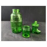 Green Barrel Shaped Bottle-5-1/2� Tall- Avon Green Barrel Shaped Bottle-5-1/2� Tall- Avon