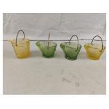 Vintage amber and olive ashtrays Vintage amber and olive ashtrays