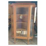 Vintage oak curved glass china cabinet 38.5 x 66 Vintage oak curved glass china cabinet 38.5 x 66