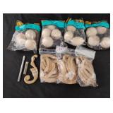 Paintable wood balls, eggs and more. Including a Paintable wood balls, eggs and more. Including a