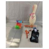 Tigger pin, decorative bunny bowling ball pin and Tigger pin, decorative bunny bowling ball pin and