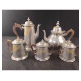 Vintage Stieff Pewter hinged coffee pots, creamer Vintage Stieff Pewter hinged coffee pots, creamer