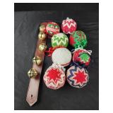 Sleigh bells and quilted ornaments Sleigh bells and quilted ornaments