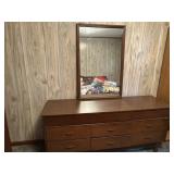 Vintage Bassett Long Vanity Dresser with Backing