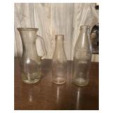 2 Mini Pop Bottles + Glass Vase