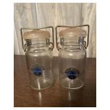 2 Foxwoods Casino Glass Canisters