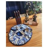 Steak Knives with block, carry cozie, farmers