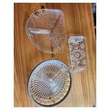 VTG Leonard Crystal Glass Silver Plate Three Part