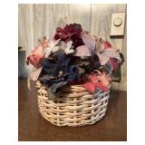 Decorative Faux Flower Arrangement Basket