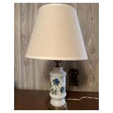 Milky Glass Hand Painted Flowers Lamp