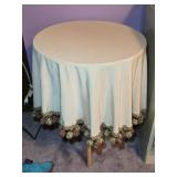 20" Round Wooden Side Table w/ Cover