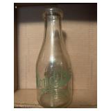 Vintage Klondike Farms Elkin NC Quart Glass Milk