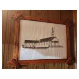 28x23 Fall Creek Baptist Church framed artwork by