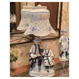 Porcelain Victorian Lamp 20" tall