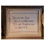 Framed Needlepoint Religious Sign 11ï¿½"x 9ï¿½"