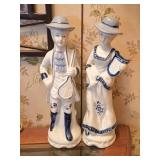 Porcelain Colonial Figures 12" tall