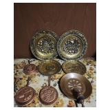 Brass plates old World decor, decorative copper