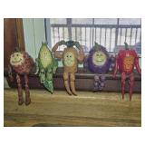 5 Vtg Anthropomorphic Shelf Sitters