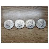 4 Kennedy Half-Dollars Coins