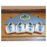 Wooden Coffee Cup Rach w/ Cups 18"L
