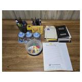 Desk Supplies- Notepads,  Penholders, Super Glue