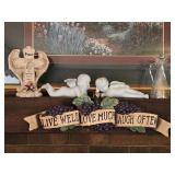 Ceramic Angels,  Resin Cross & Wings & Grape Wall