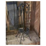 28" Wrought Iron 5 Pc  Fireplace Set