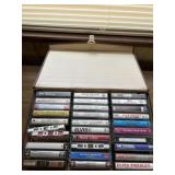 Vintage Double Sided Cassette Case w/ Big Lot of