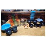 Vintage plastic cups and bowls