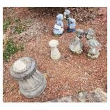 Concrete Dutch kissing couple 2 pair, 2 bird bath