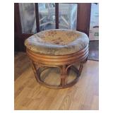Bamboo Ottoman 19"W 14"T