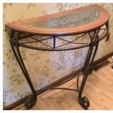Half-Moon Wrought Iron Console Table 37"W 17ï¿½"D