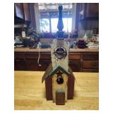 Wood and Metal Church Birdhouse 16" Tall